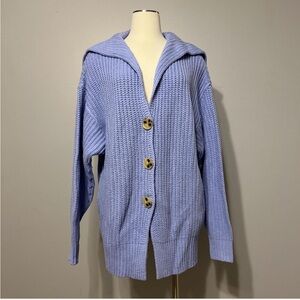 Free People Lavender Blue Chunky Knit Cardigan